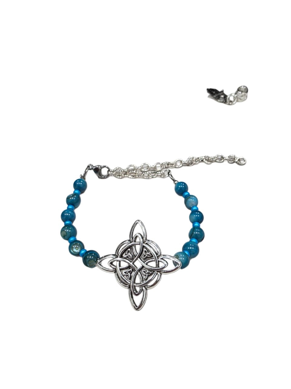 Month color stone bracelet with witch knot