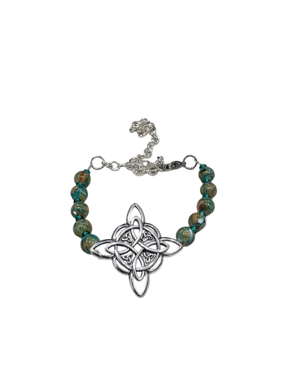 Month color stone bracelet with witch knot