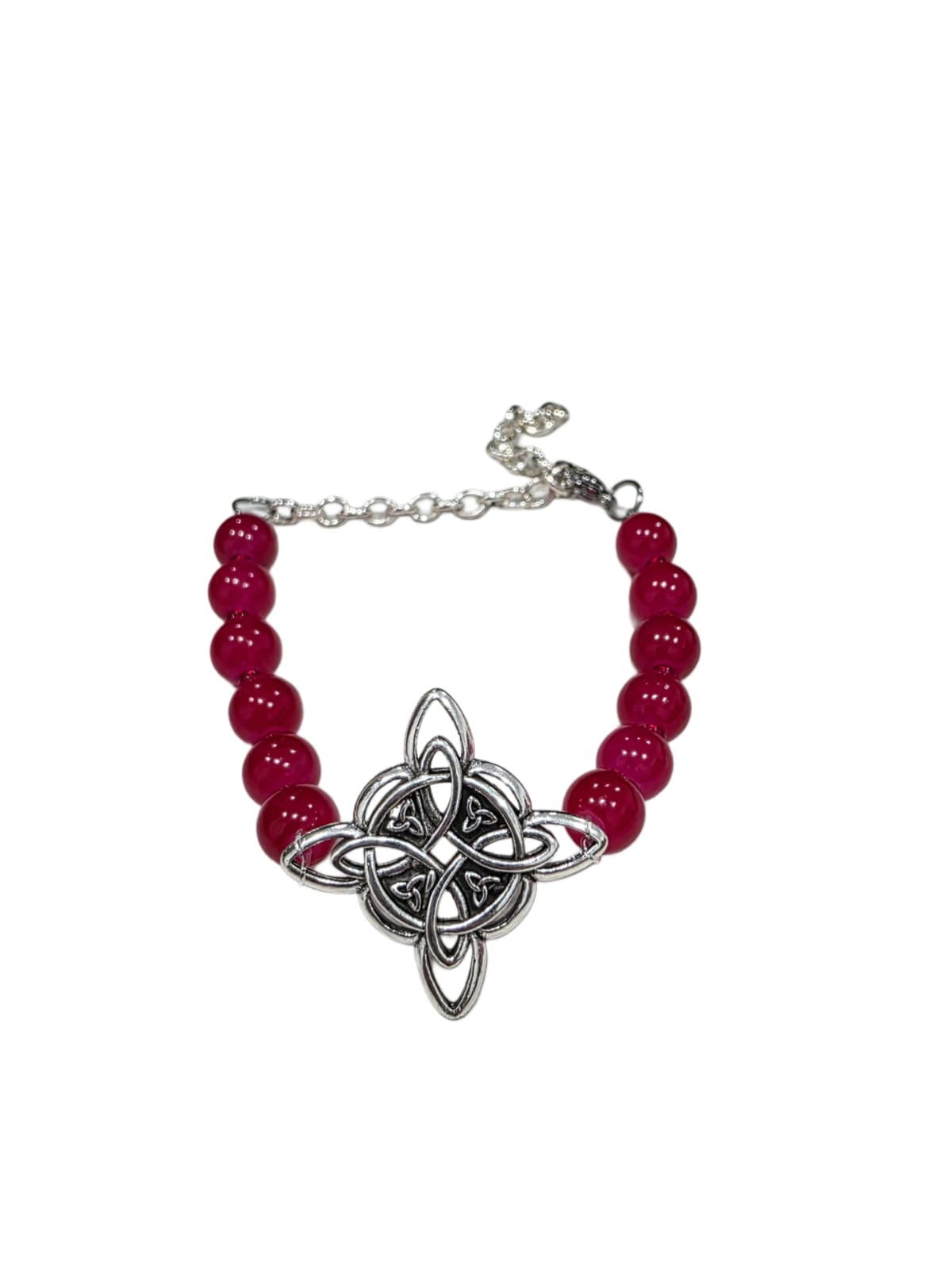 Month color stone bracelet with witch knot