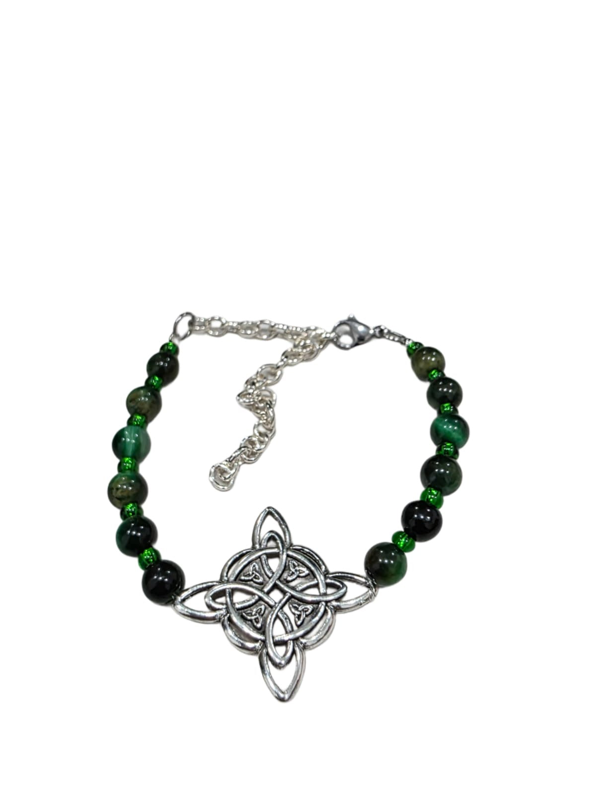 Month color stone bracelet with witch knot