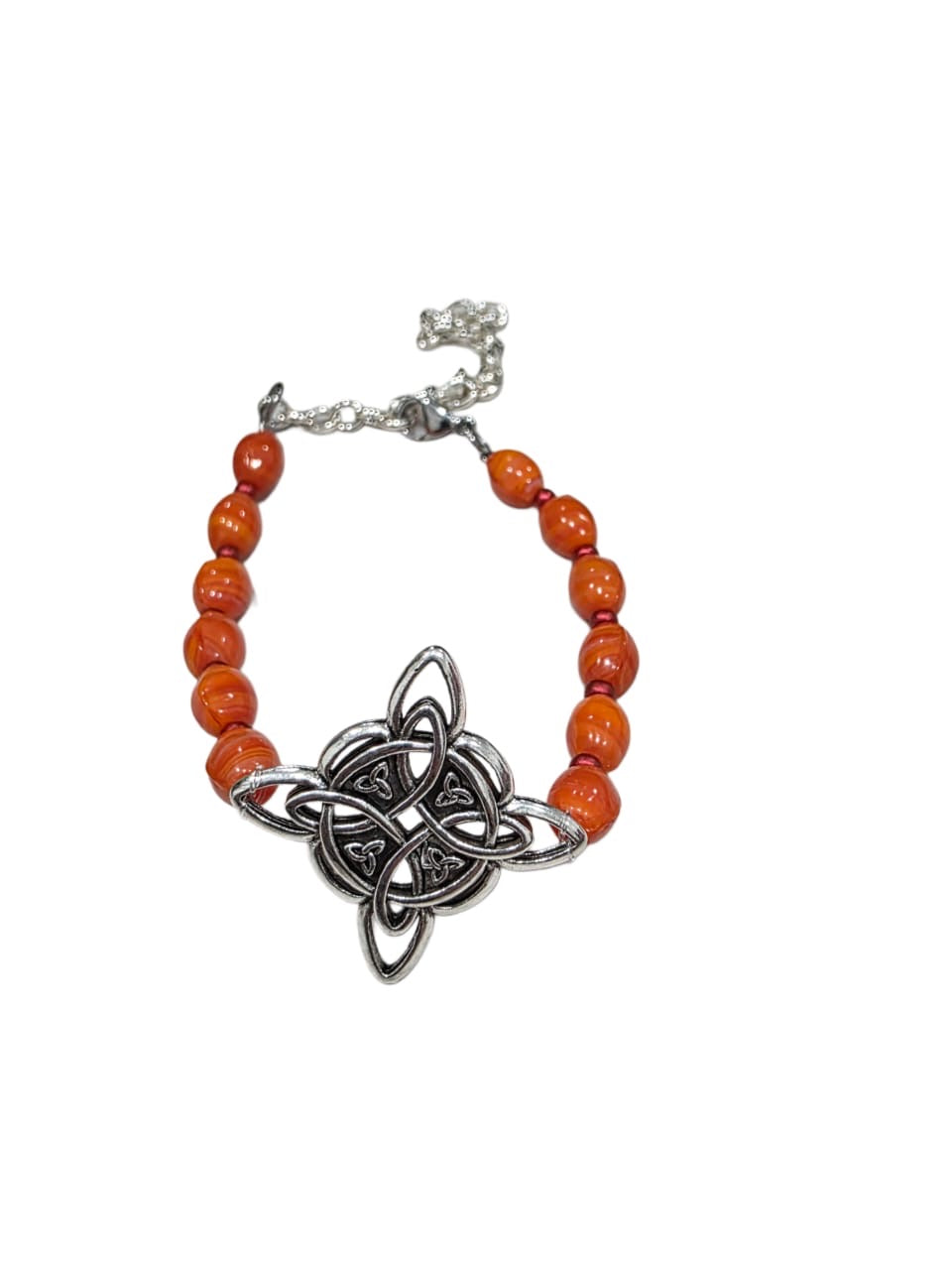 Month color stone bracelet with witch knot