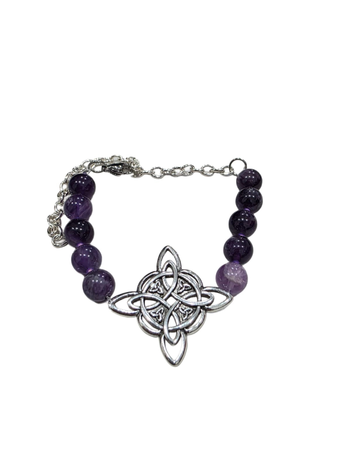 Month color stone bracelet with witch knot