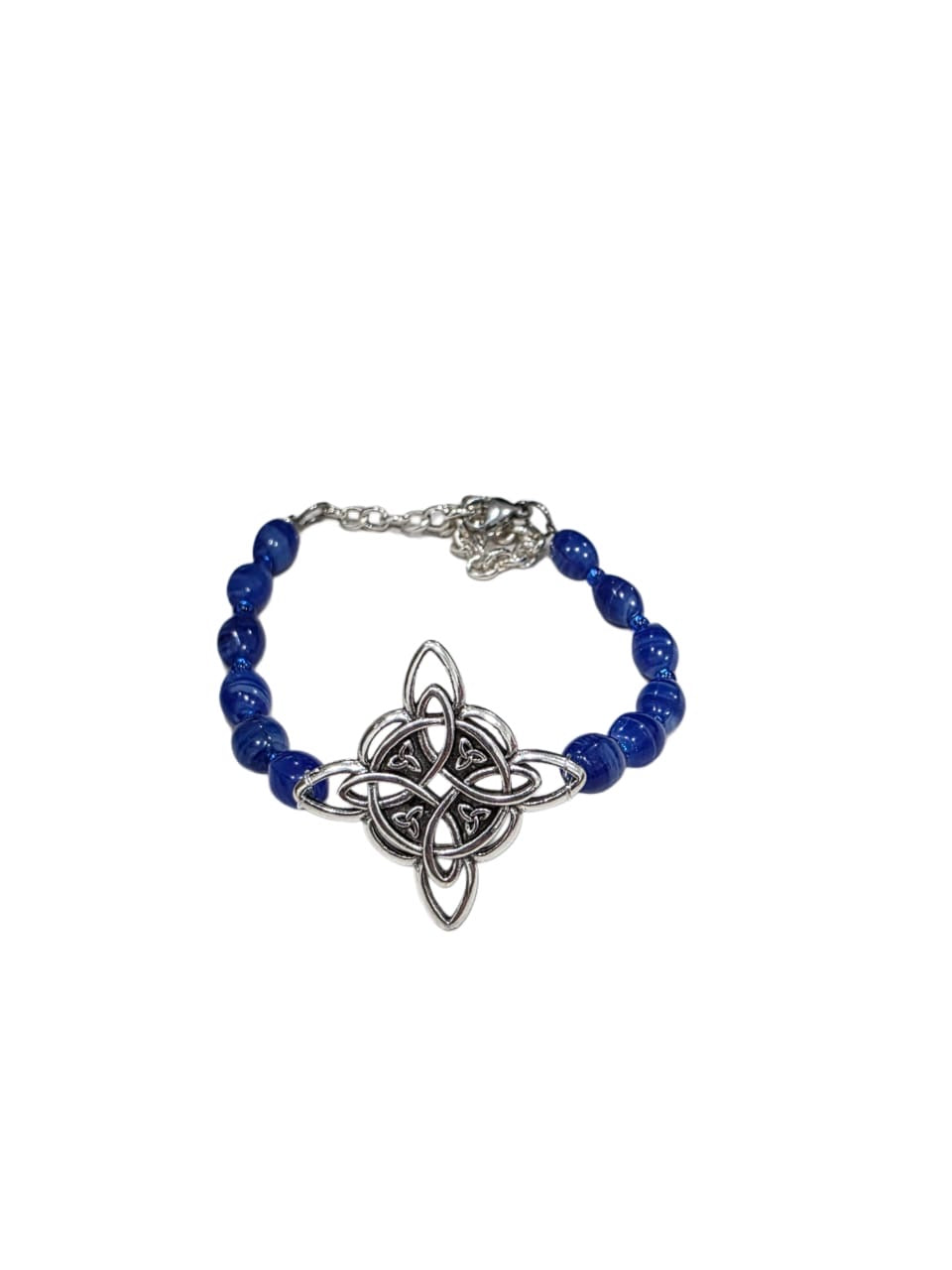 Month color stone bracelet with witch knot