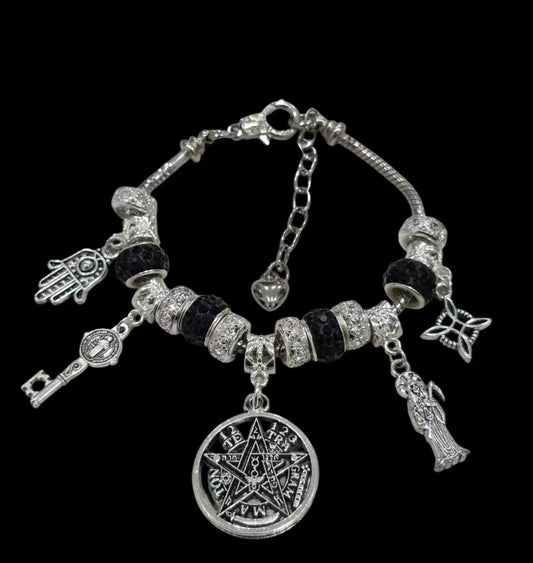Santa M. Tetragramatón, nudo de bruja, San Benito, mano de Fatima Bracelet (you can add charms)