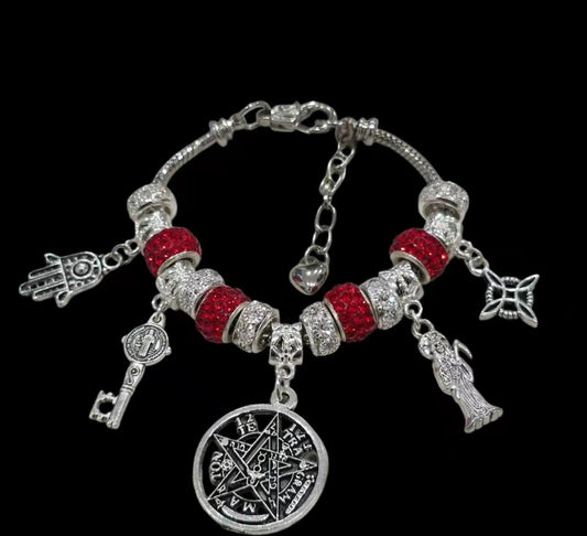 Santa M. Tetragramatón, nudo de bruja, San Benito, mano de Fatima Bracelet (you can add charms)